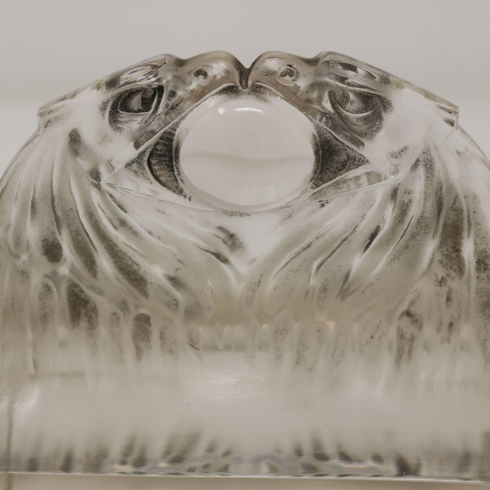 2061.0 Rene Lalique Glass 'Deux Aigles' Paperweight photo