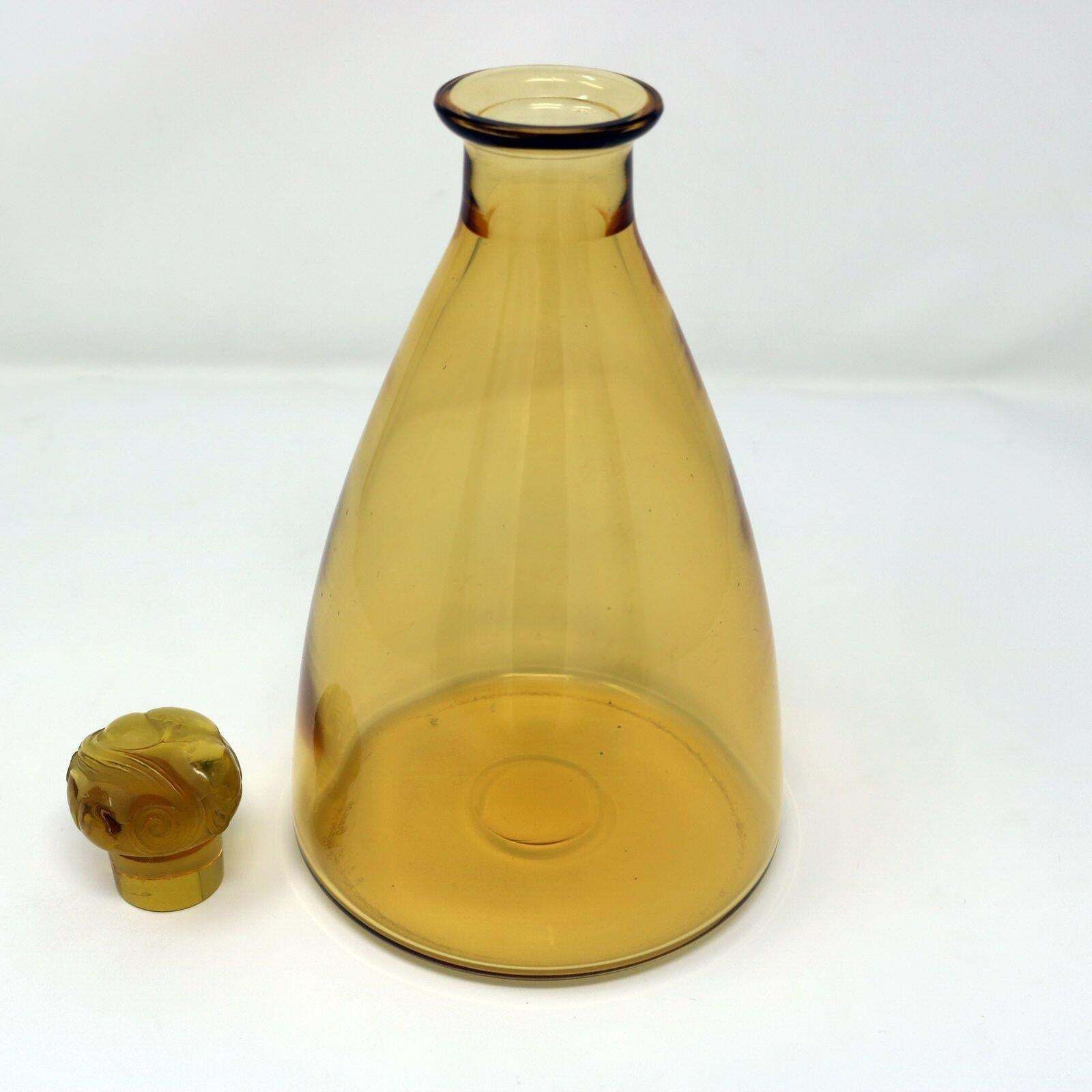 Rene Lalique Yellow Amber Glass Marienthal Decanter photo for sale