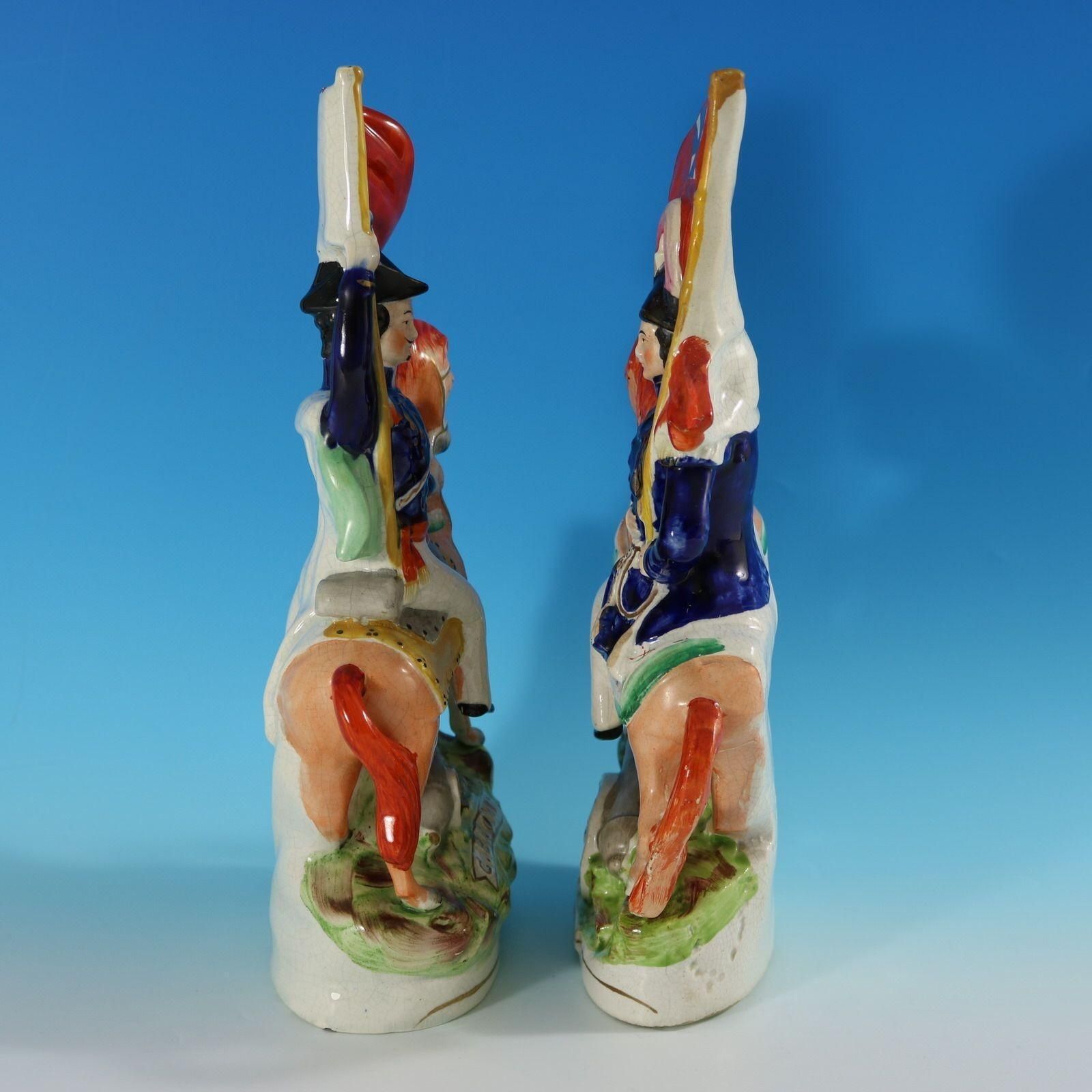 Pair Staffordshire 'Simpson & Brown' Generals On Horseback photo for sale