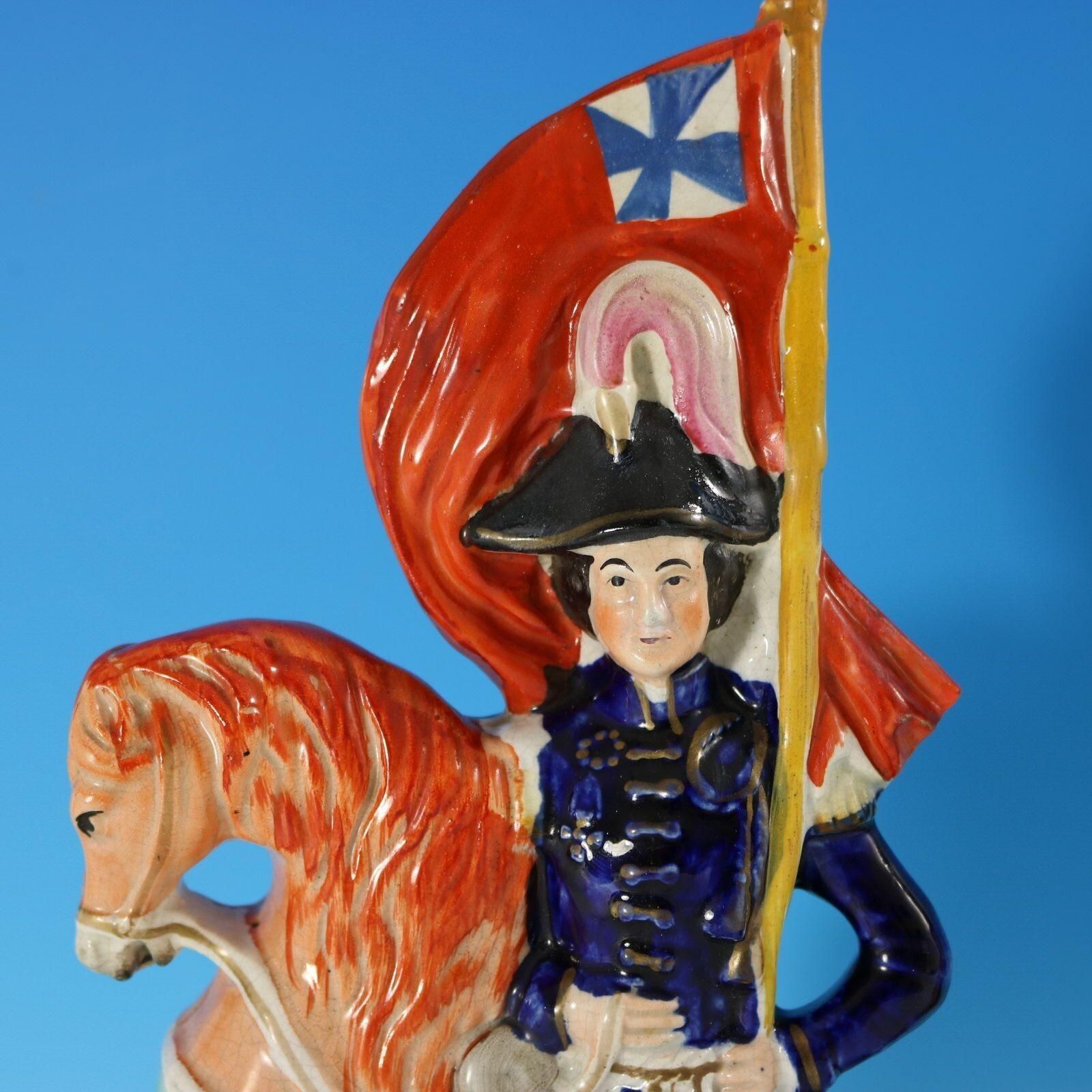 photo vinterior Pair Staffordshire 'Simpson & Brown' Generals On Horseback