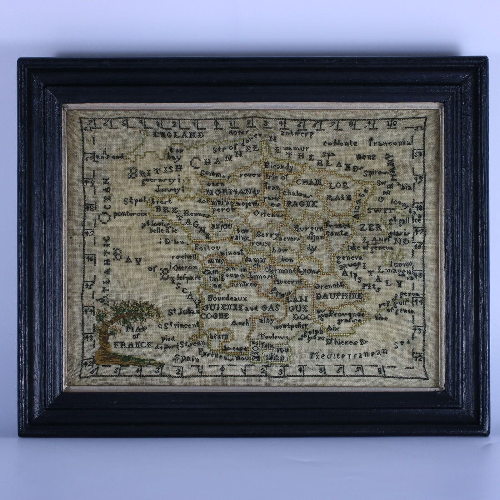 photo for sale Rare Set Of 3 Map Samplers By A Charles. Italy, Spain & France