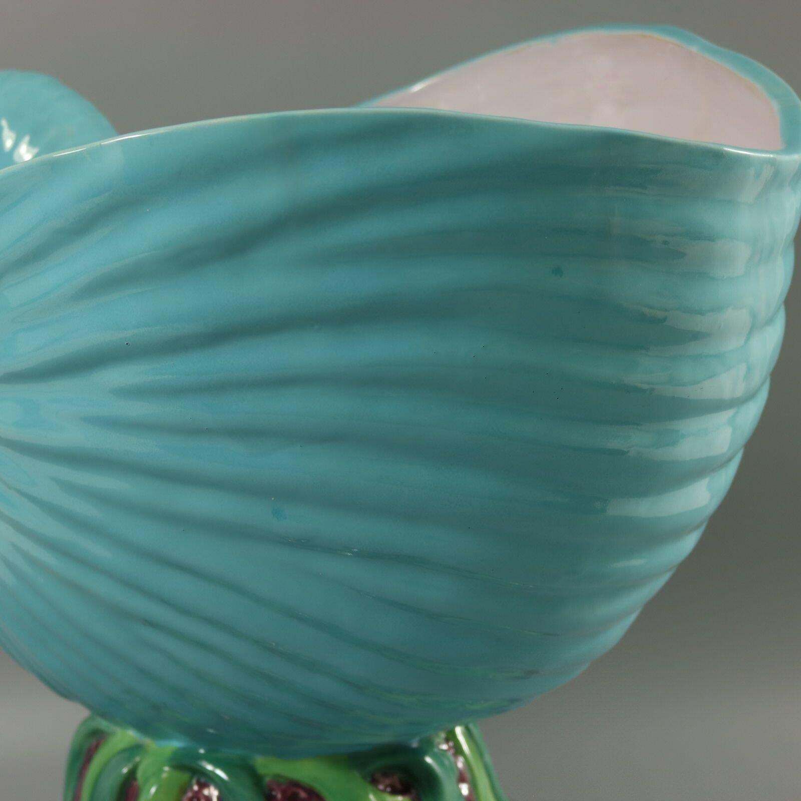 photo vintage Minton Majolica Nautilus Shell bloempot