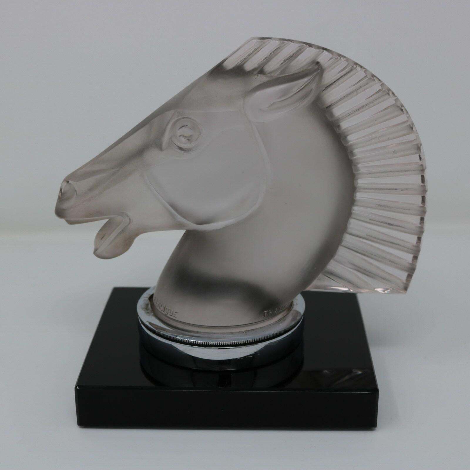 Rene Lalique Glass 'Longchamp B' Horse Head Mascot photo Home Decor