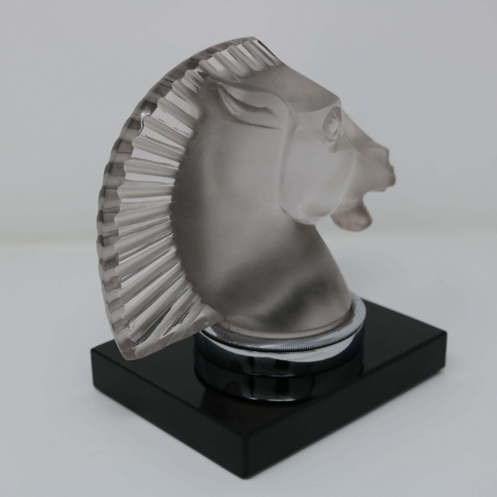 Rene Lalique Glass 'Longchamp B' Horse Head Mascot photo buy