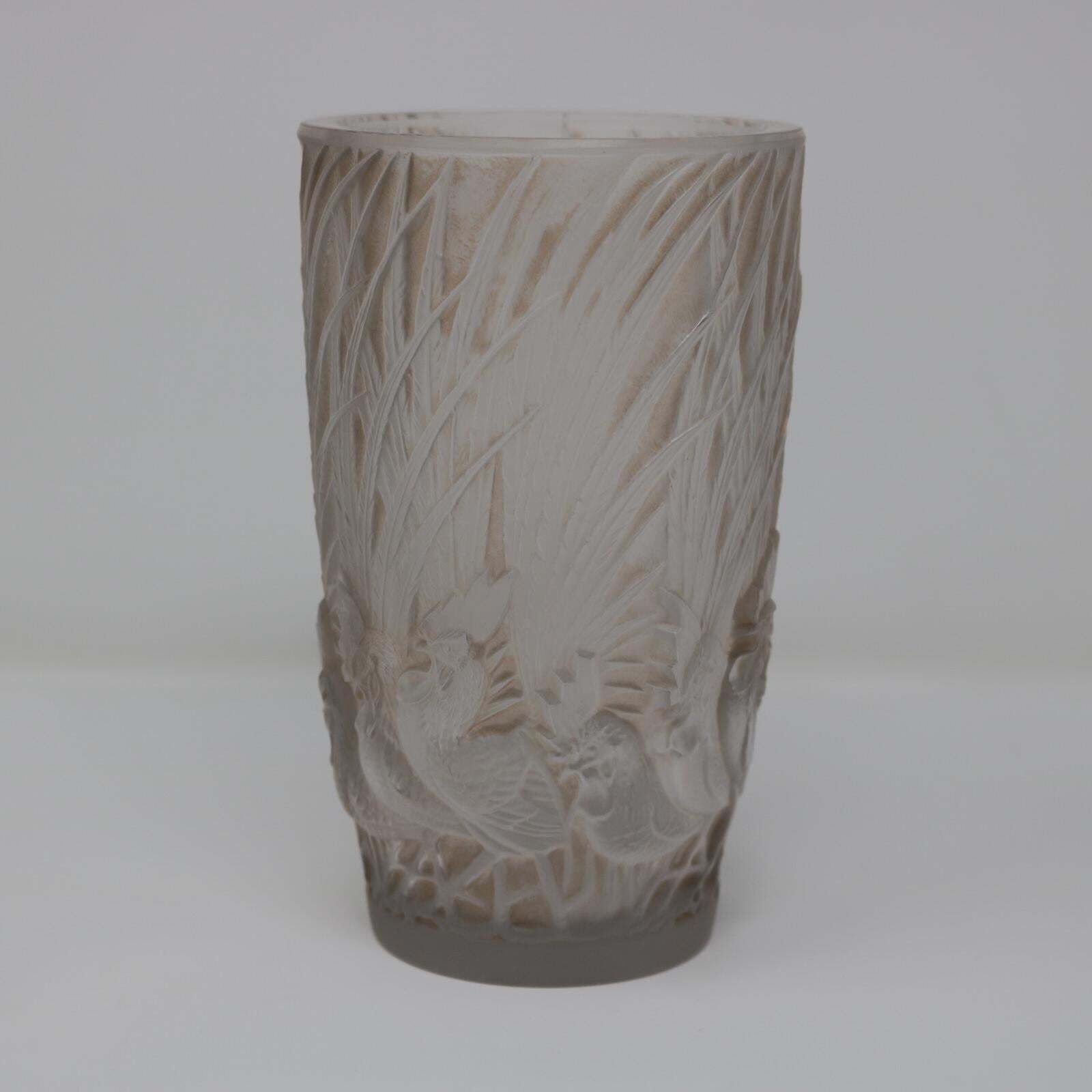 Rene Lalique Glass 'Coqs Et Plumes' Vase photo furniture