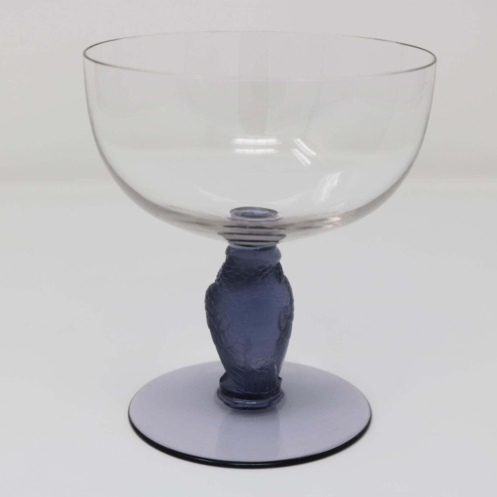 Rene Lalique Glass 'Rapace' Champagne Glass photo Home Decor