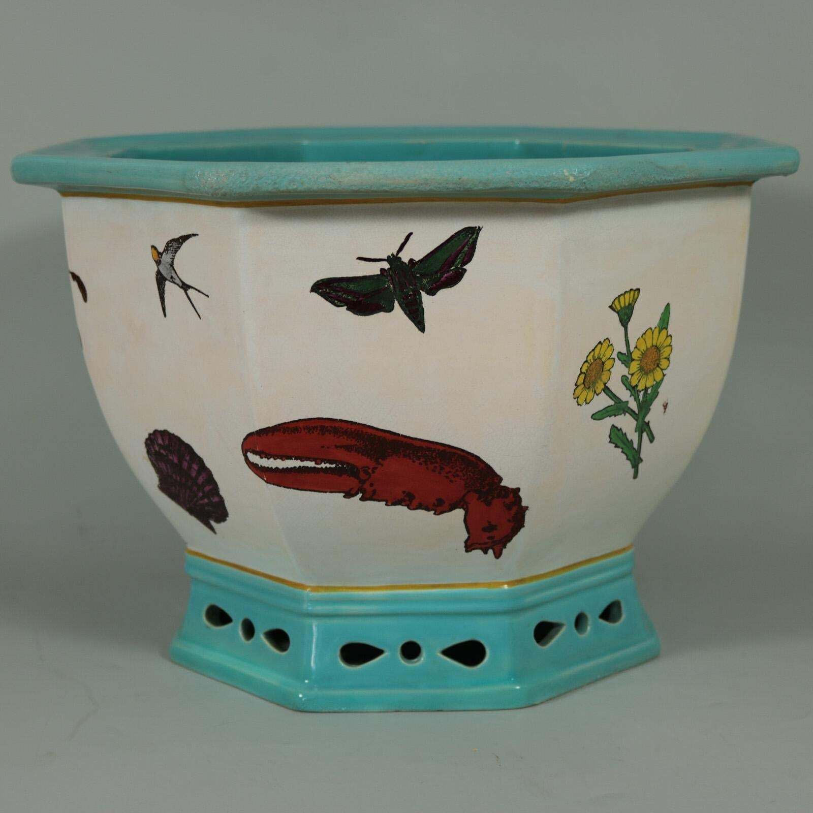 Minton Majolica 'Naturalist' Jardiniere By W.S Coleman photo for sale