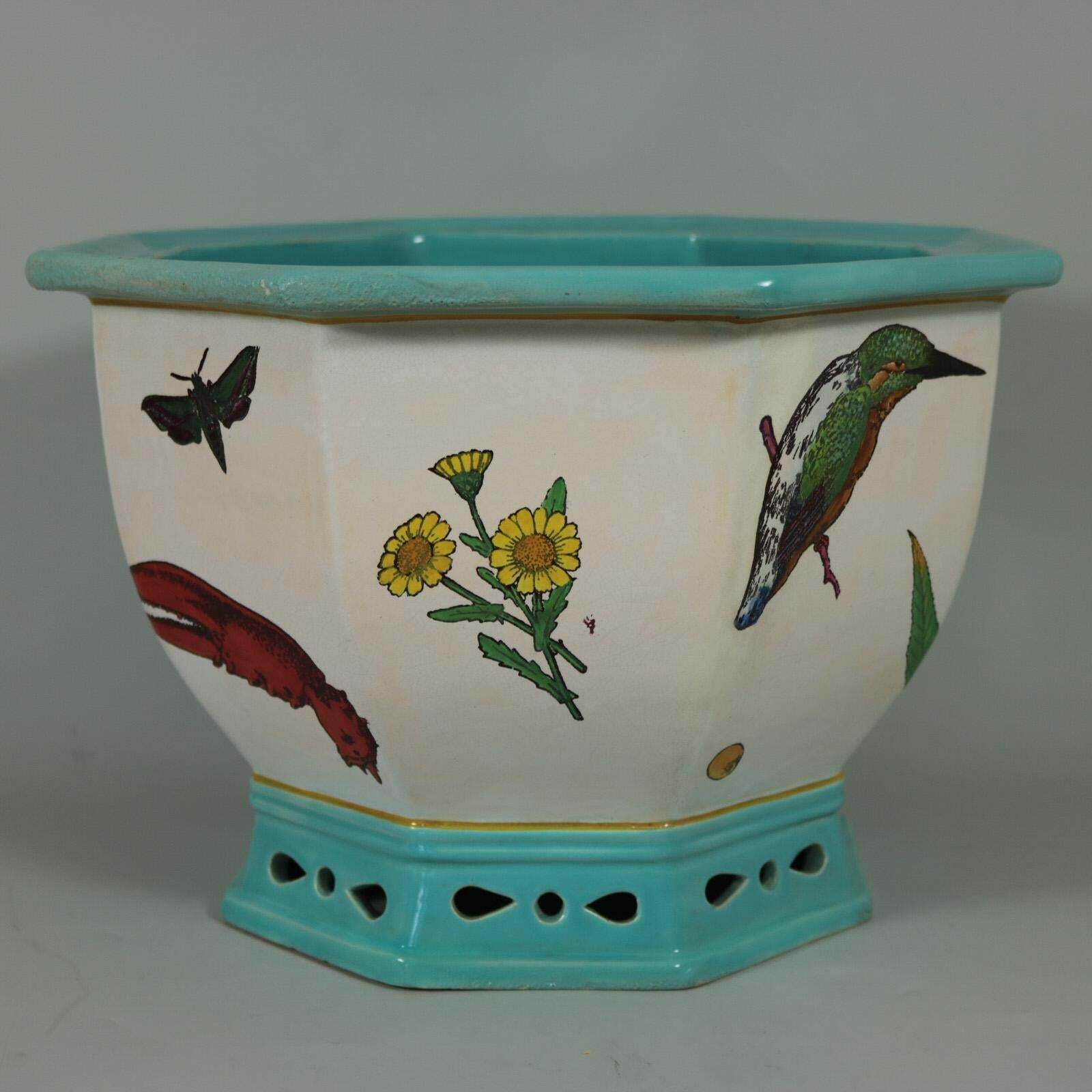 Minton Majolica 'Naturalist' Jardiniere By W.S Coleman photo Garden Decor
