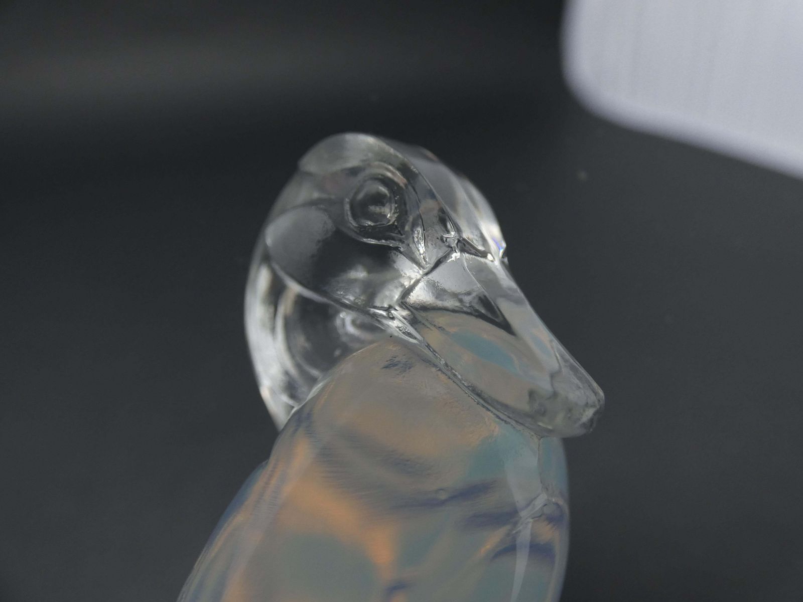 René Lalique Opalescent Glass 'Canard Duck' Cendrier Rond/Ashtray photo vinterior
