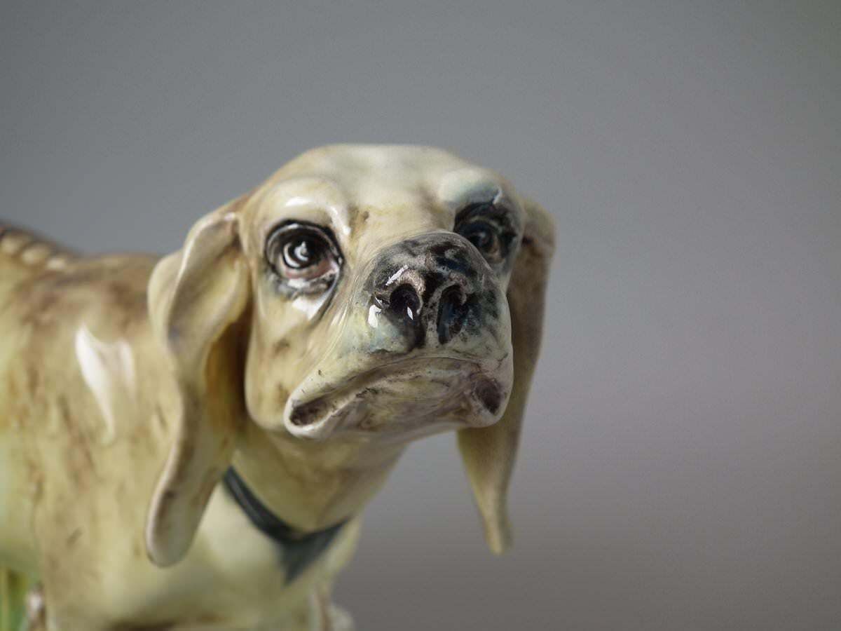 Jerome Massier Fils Majolica Dog Spill Vase photo buy
