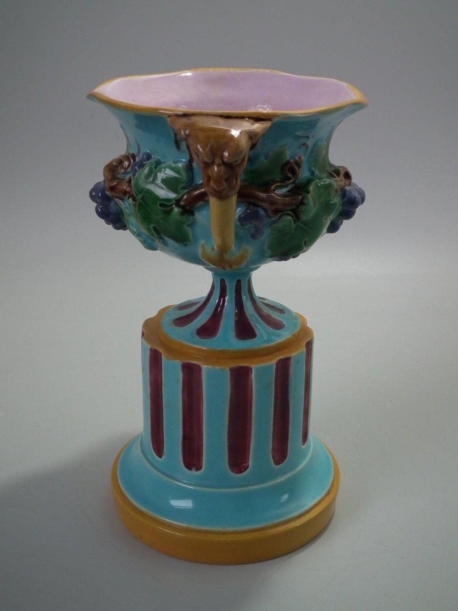 Minton Majolica Two Handled Vase On Pedestal photo furniture