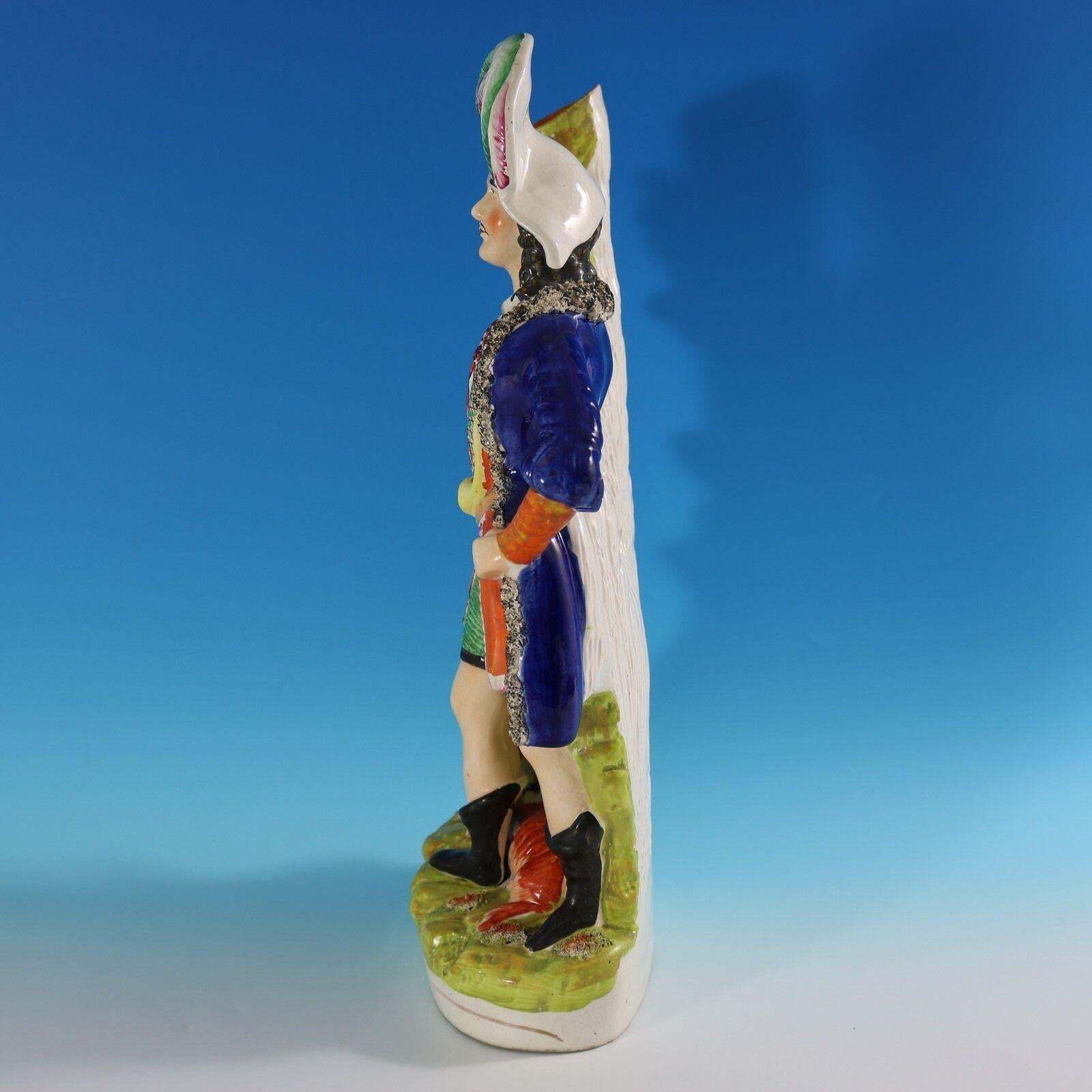 Rare Large Staffordshire Pottery Otter Hunter Spill Vase photo for sale