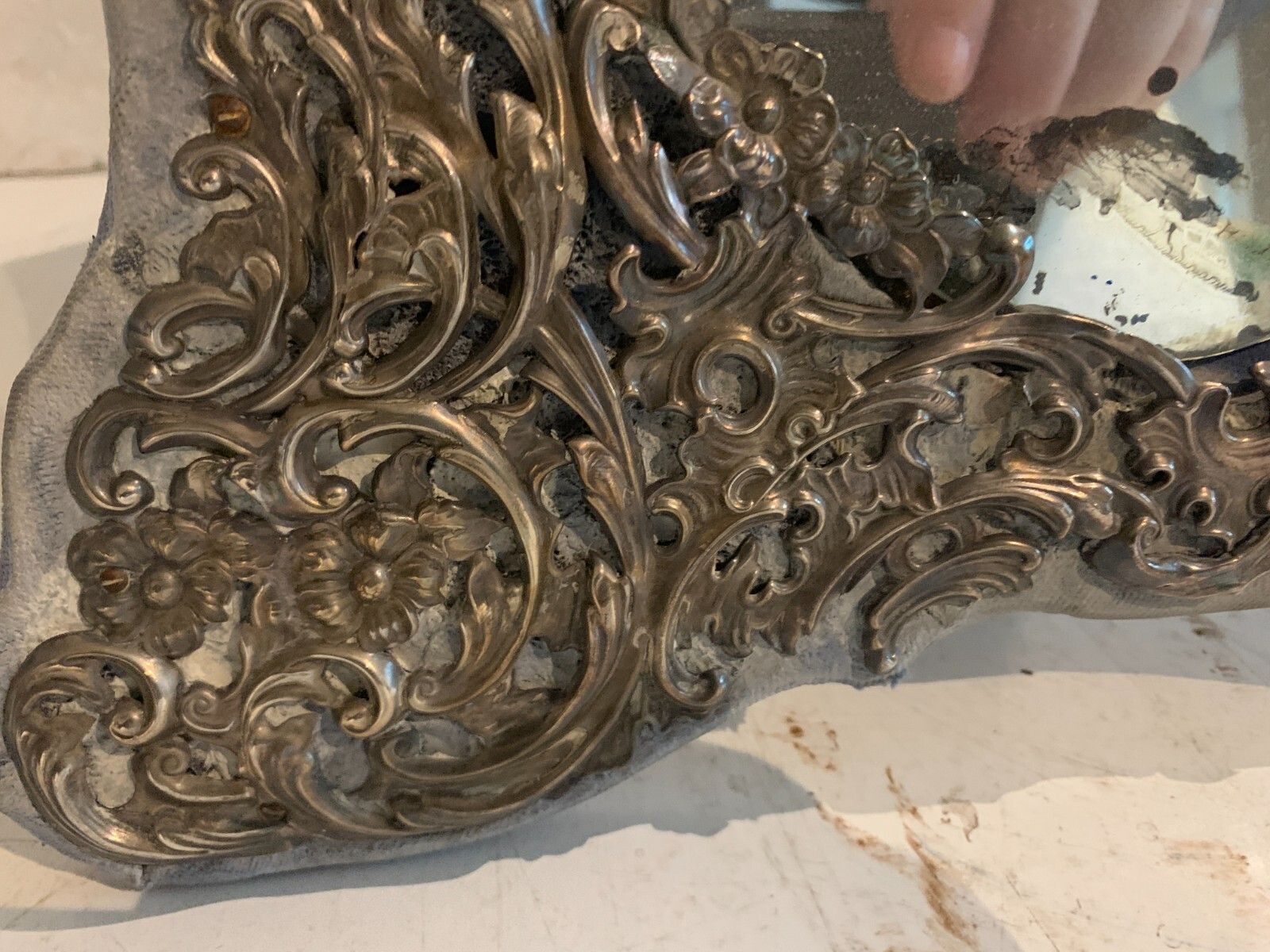 Louis XV Style Mirror In Metal Pushed Back 20th Century photo vinterior