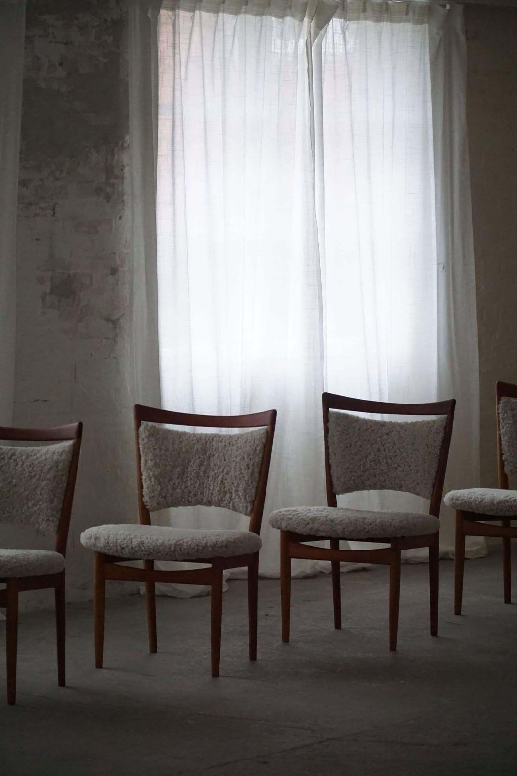 Danish Modern, Set Of 6 Chairs In Oak & Lambswool, Model Sw86 By Finn Juhl, 1953 photo 7105.0