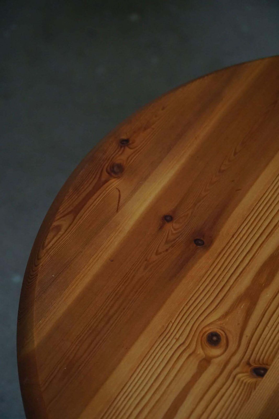 photo for sale Danish Modern Round Coffee Table In Solid Pine, Rainer Daumiller Style, 1970s