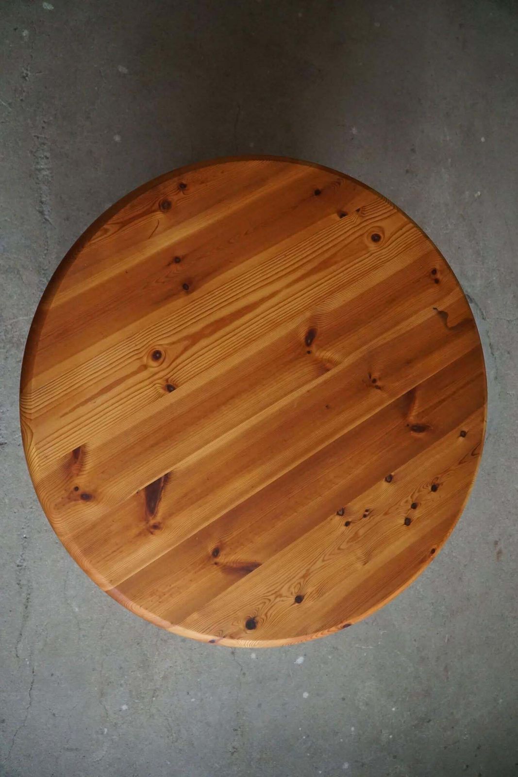 969.0 Danish Modern Round Coffee Table In Solid Pine, Rainer Daumiller Style, 1970s photo