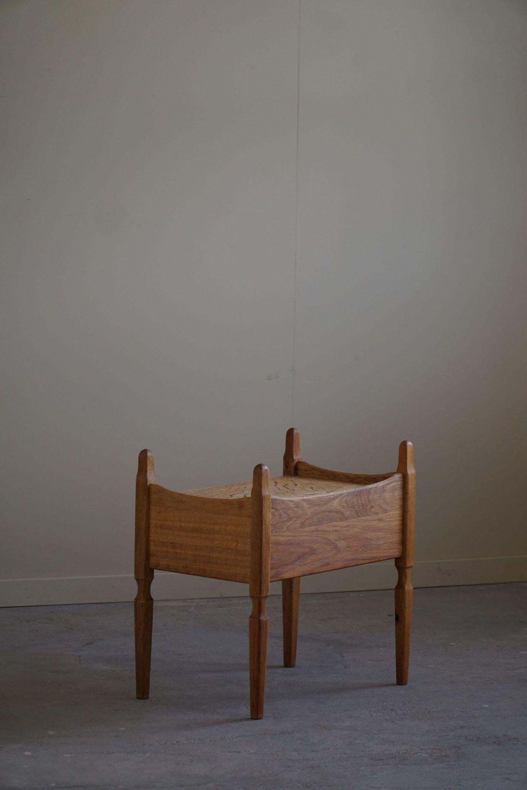 Henning Kjærnulf, Night Stand In Oak, Danish Modern, "Razorblade", 1960s photo 775.0