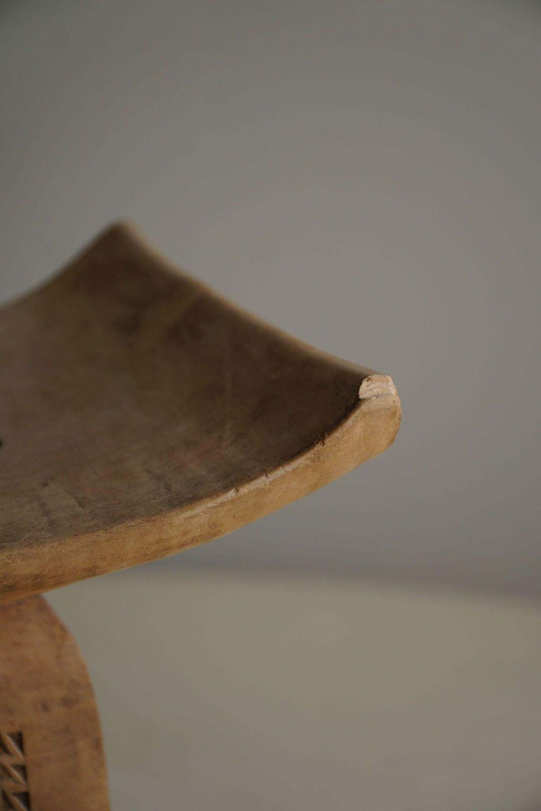 photo for sale Ashanti Stool, West African Hand Carved Hardwood Stool, Wabi Sabi, 20th Century