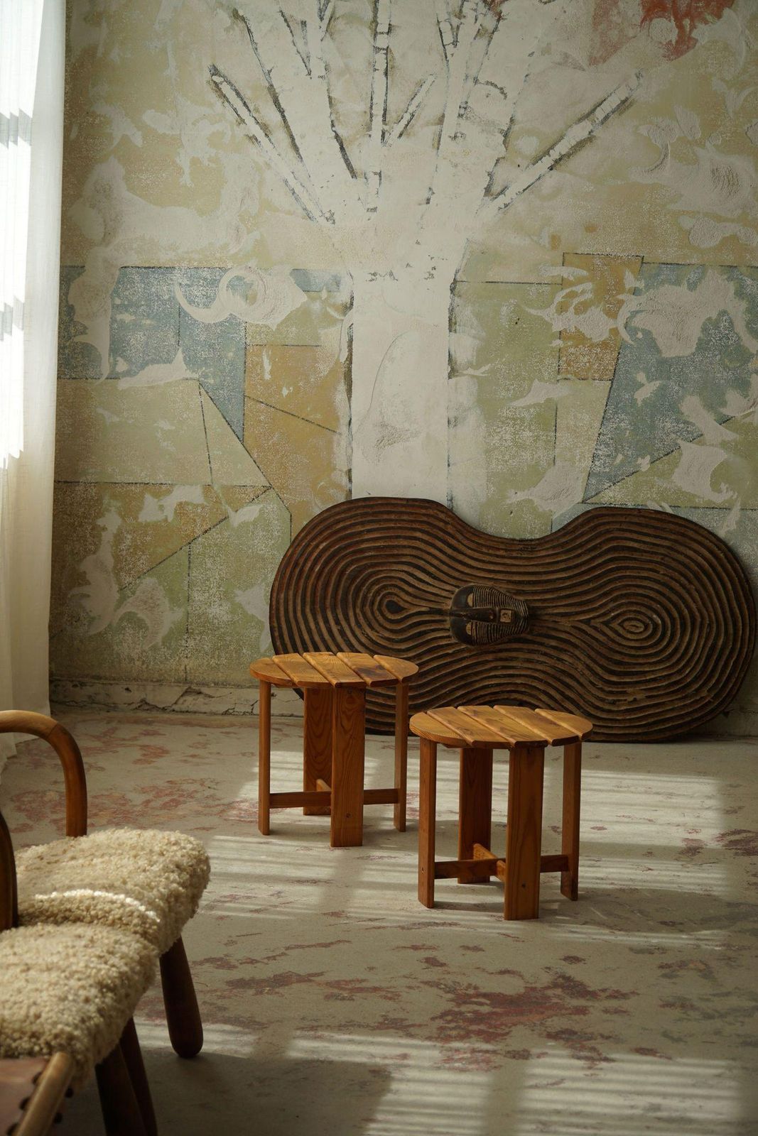 photo furniture Pair Of Stools In Pine, By A Swedish Cabinetmaker, Mid Century Modern, 1960s