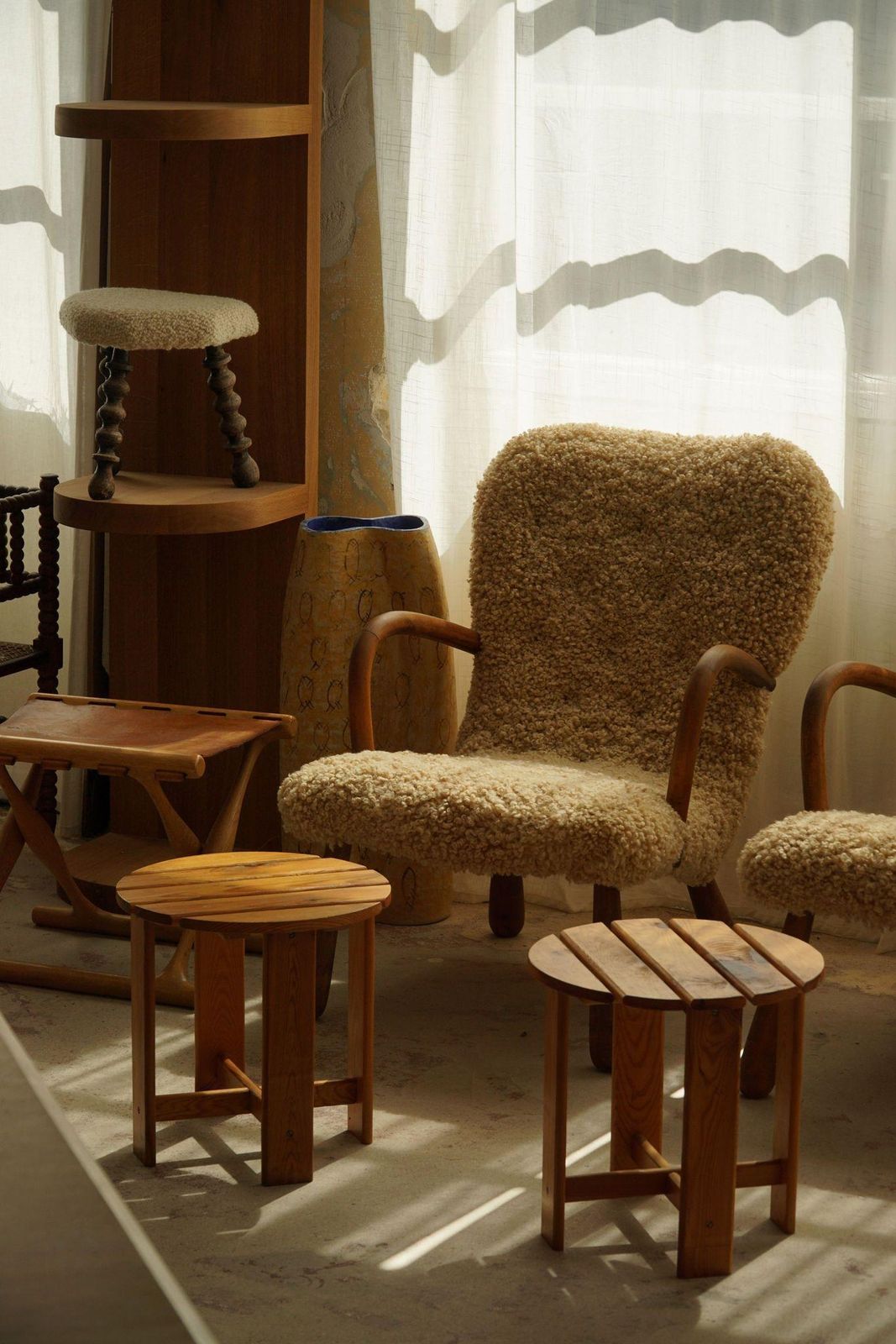 807.0 Pair Of Stools In Pine, By A Swedish Cabinetmaker, Mid Century Modern, 1960s photo