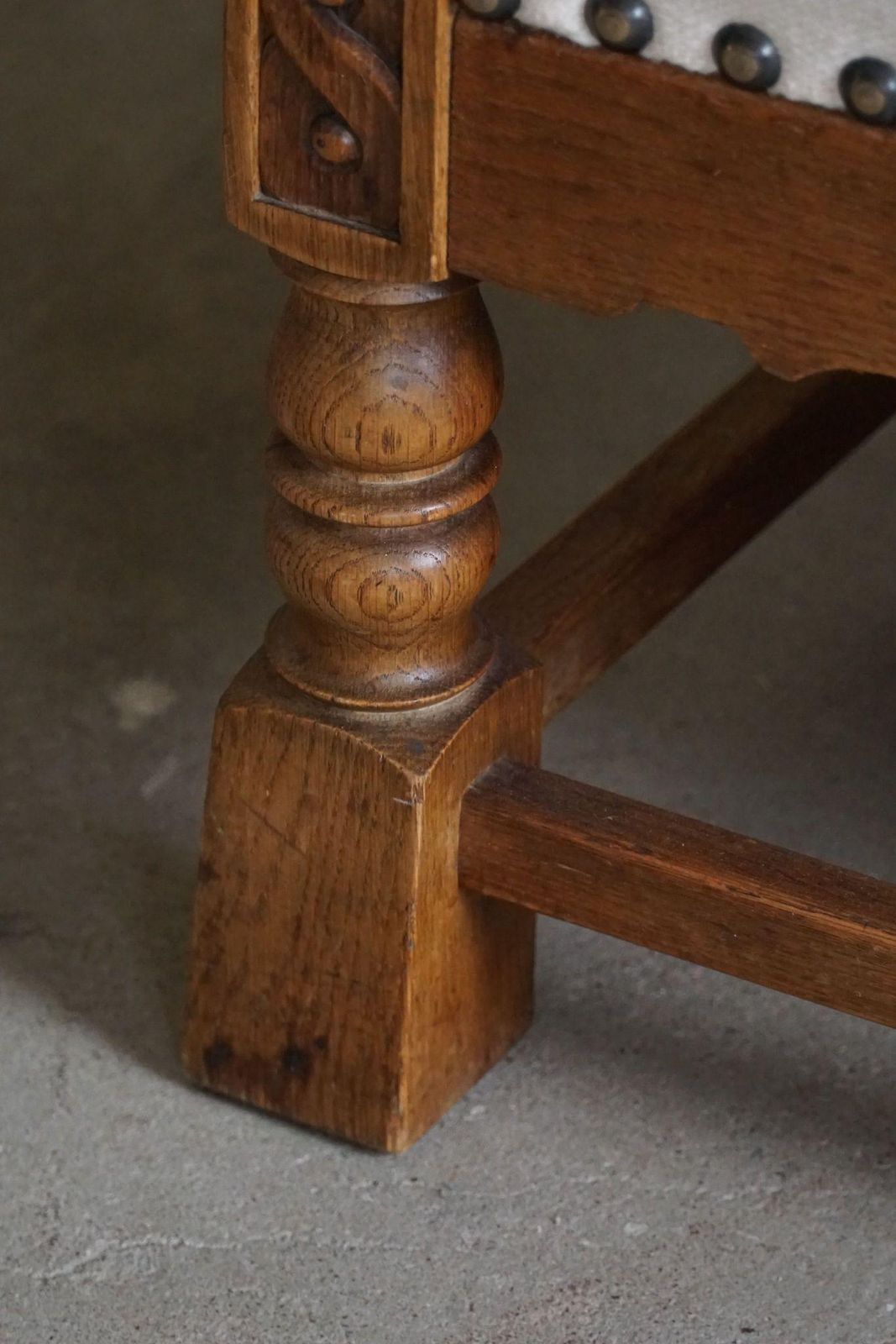 photo buy Sculptural 2 Seater Sofa In Oak & Wool, Danish "Skønvirke" Style, 1920s
