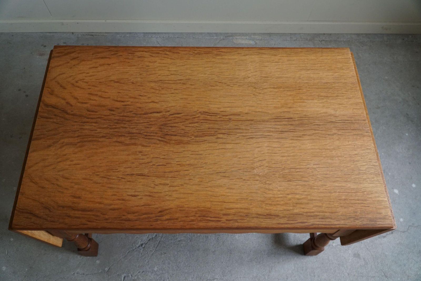 Danish Mid Century Folding Table With A Drawer In Oak, Henning Kjærnulf, 1960s photo vinterior
