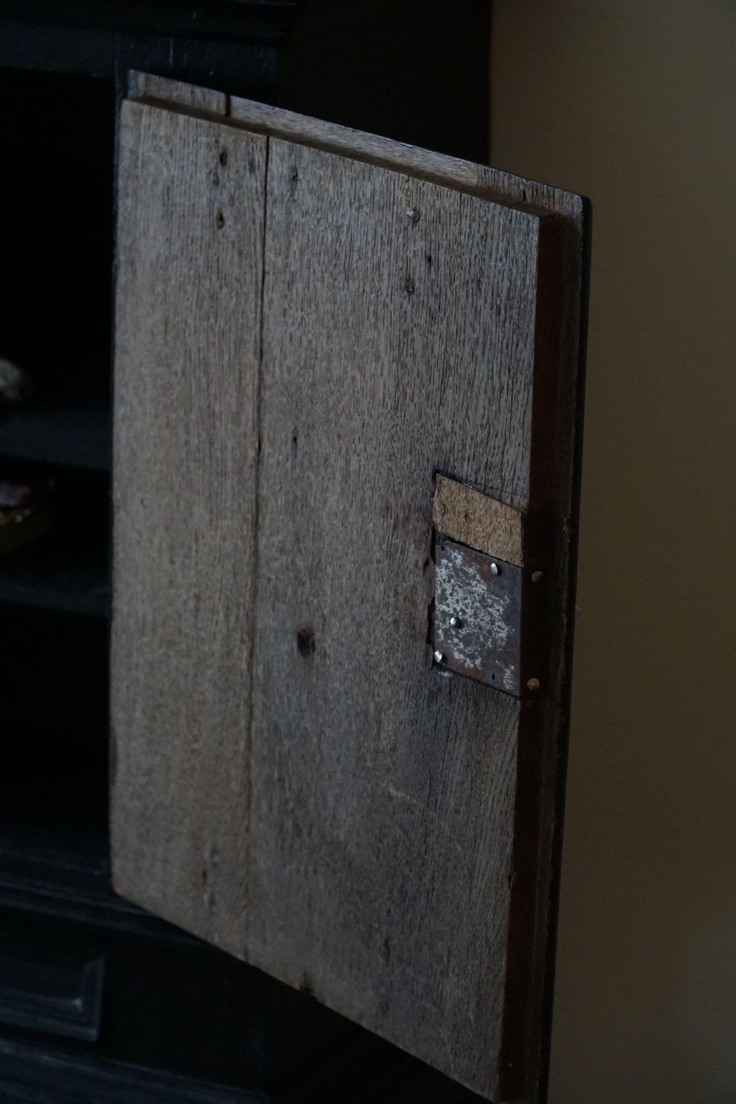 photo buy 18th Century, Antique Black Painted Cabinet By A Danish Cabinetmaker, Baroque