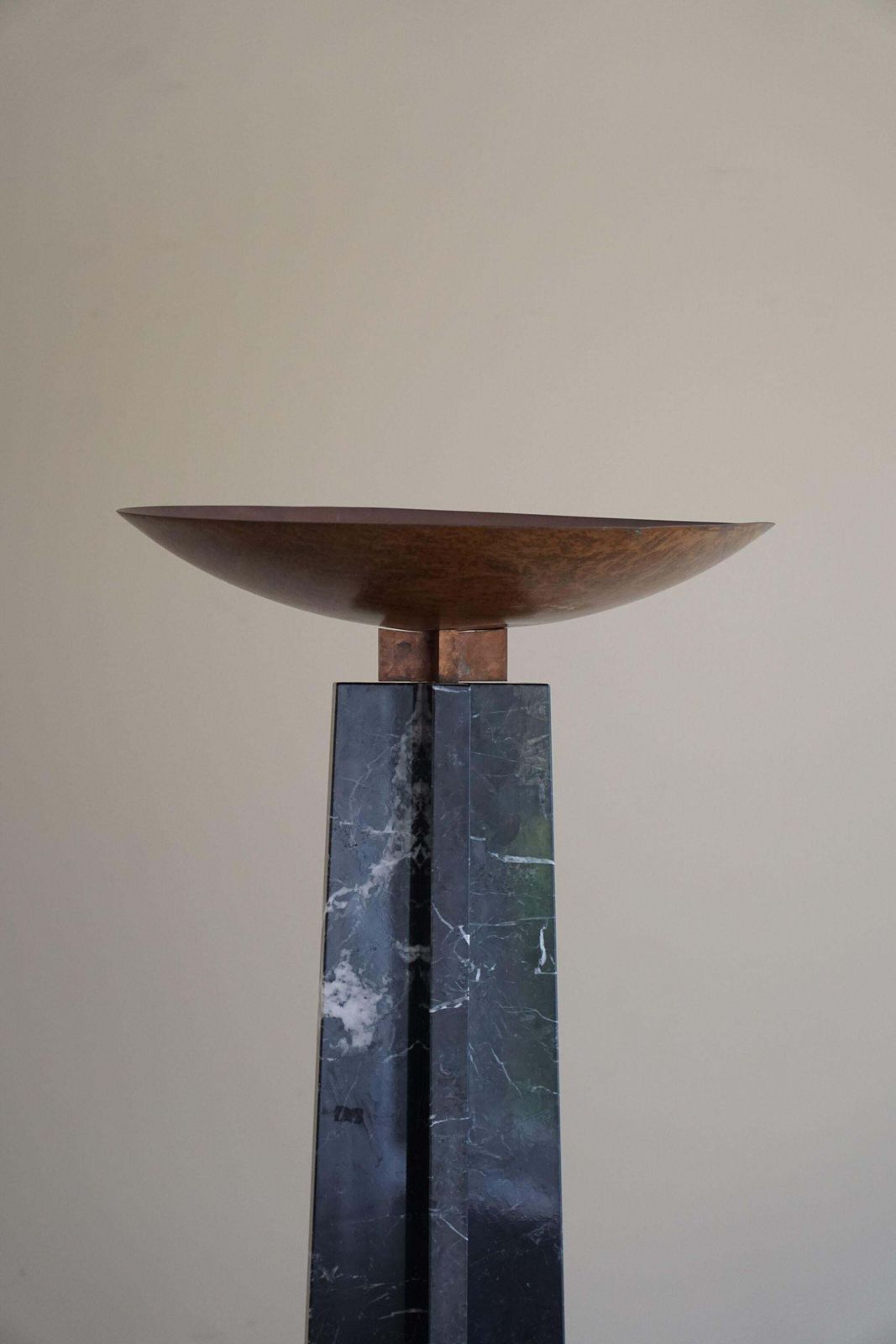 Massimo & Lella Vignelli, Floor Lamp In Copper & Marble, Wagneriana, Italy, 1986 photo Lighting