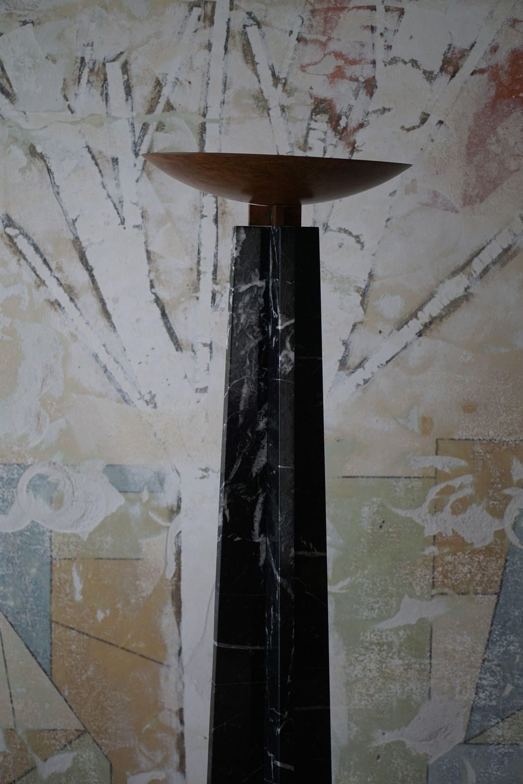 Massimo & Lella Vignelli, Floor Lamp In Copper & Marble, Wagneriana, Italy, 1986 photo vintage