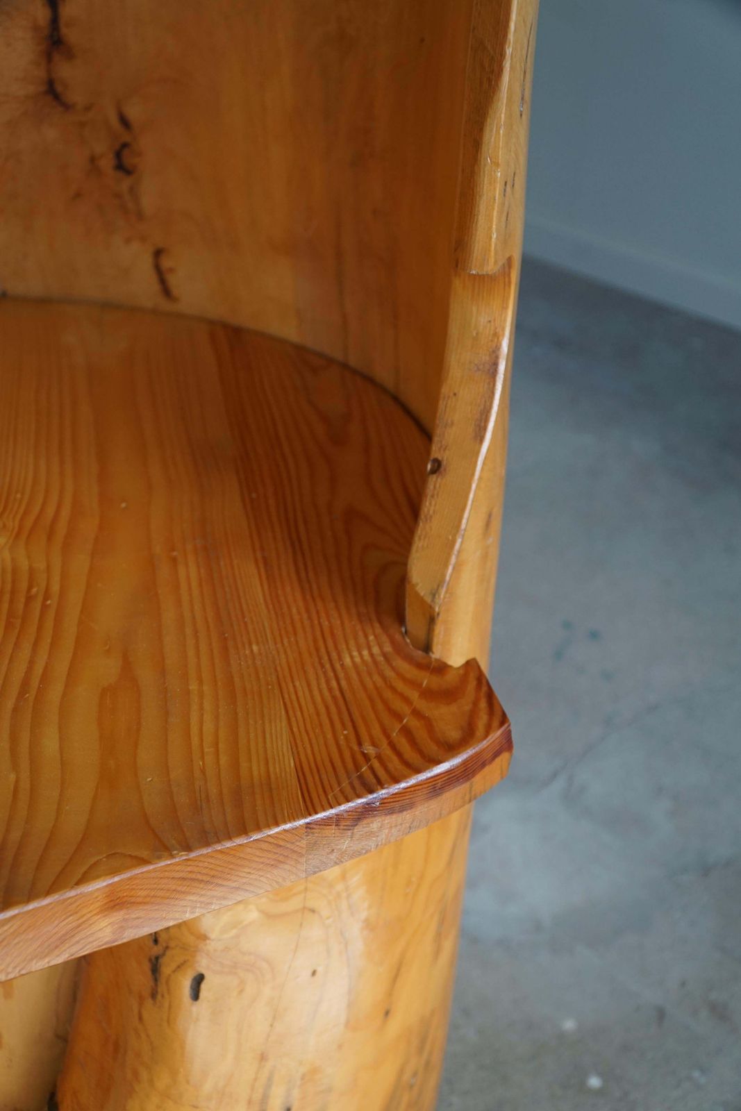 Stump Chair In Solid Birch By A Swedish Cabinetmaker, Wabi Sabi, 1950s photo vinterior