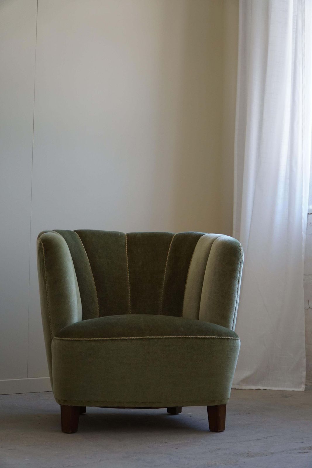 photo for sale Danish Midcentury, Curved Club Chair, Viggo Boesen Style, 1940s