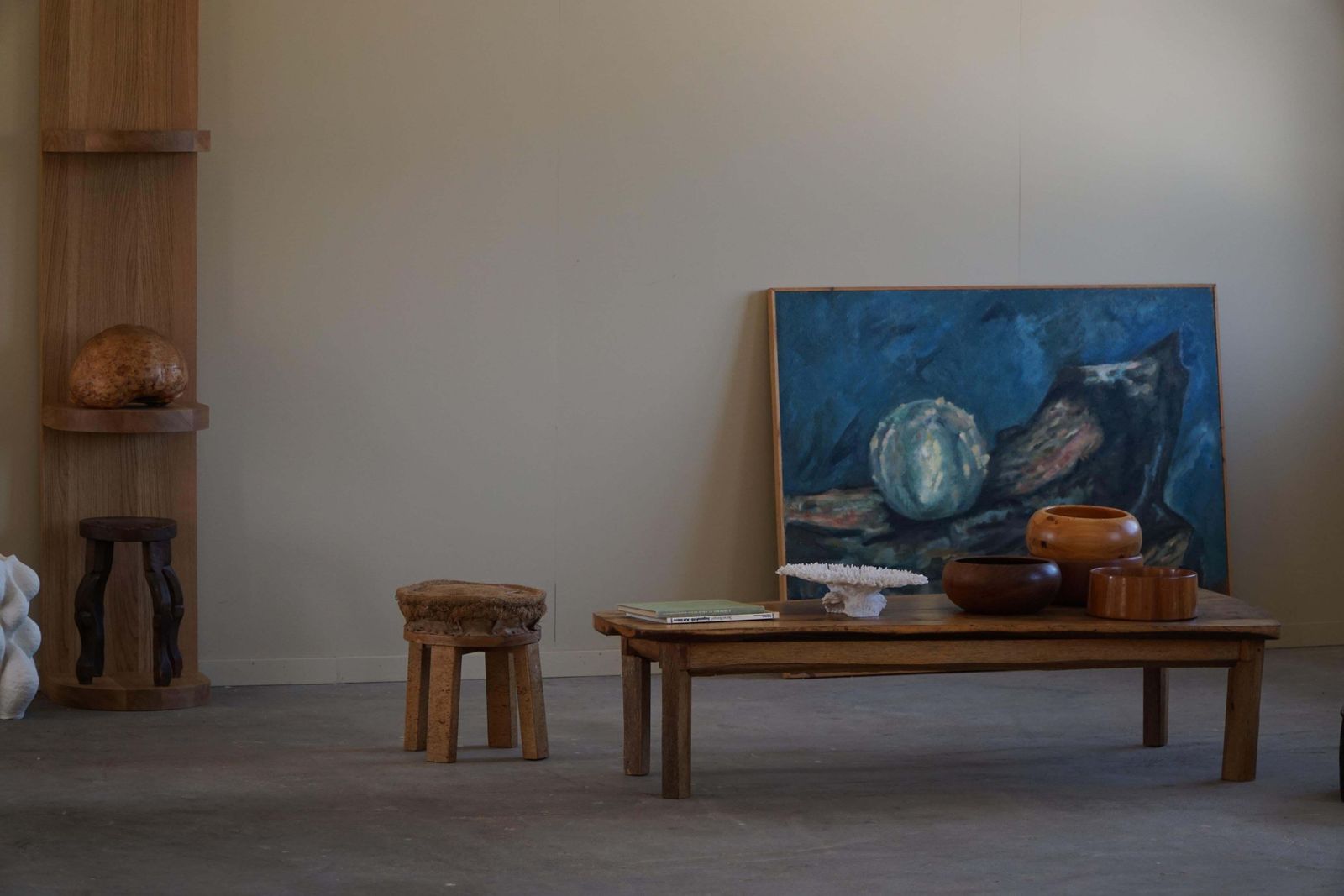 Midcentury Organic Wooden Scandinavian Wabi Sabi Coffee Table, Made In 1960s photo furniture