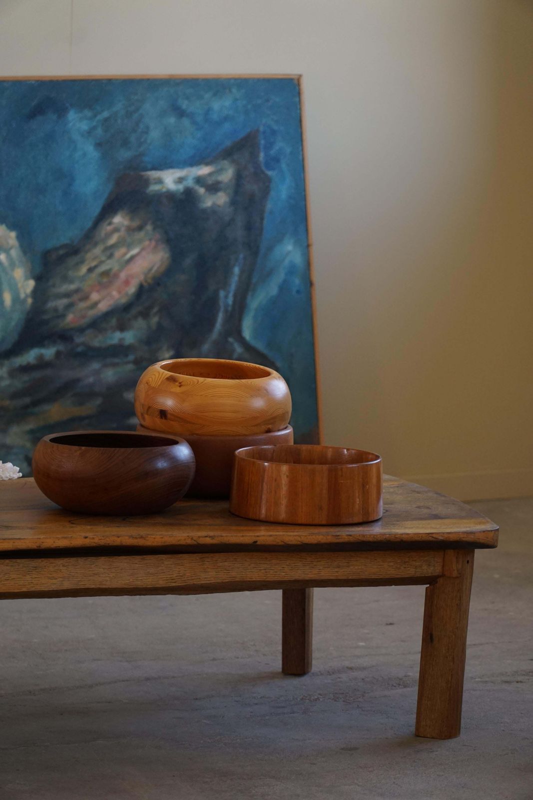 Midcentury Organic Wooden Scandinavian Wabi Sabi Coffee Table, Made In 1960s photo for sale