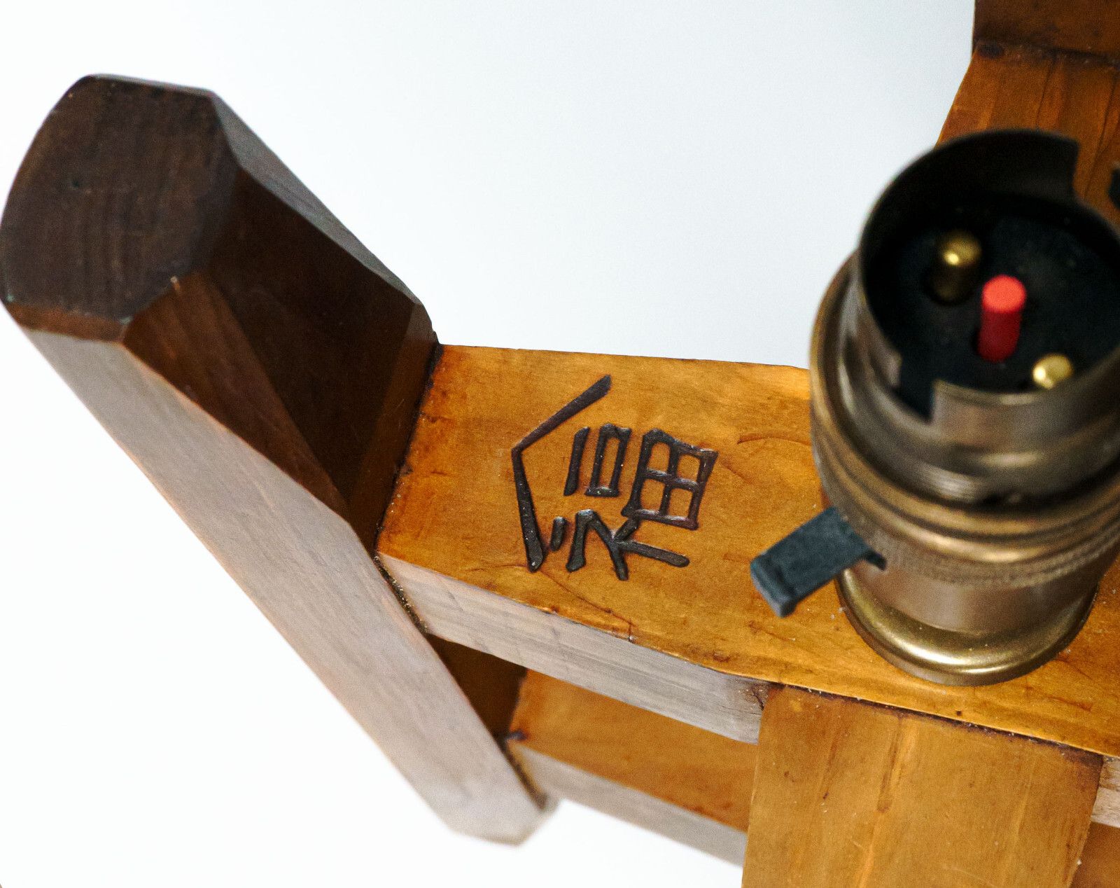 Pair Of Late 19th Century Antique Japanese Wooden Itomaki Silk Spool Table Lamps photo for sale