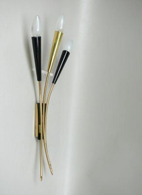 Large Wall Lights In The Style Of Stilnovo, 1950s, Set Of 3 photo for sale