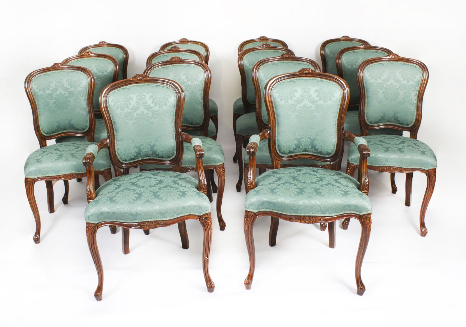 Bespoke Set Of 14  Louis XVI Revival Dining Chairs