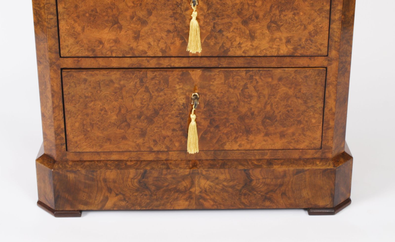 photo furniture Bespoke Pair Of Burr Walnut Bedside Chests Cabinets  Made To Order