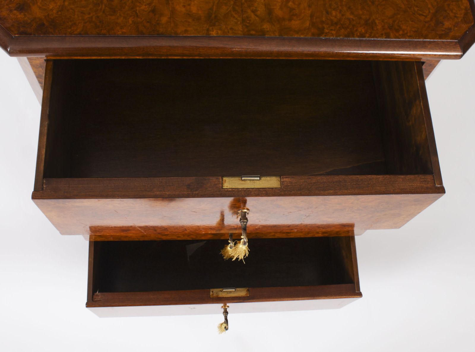 3250.0 Bespoke Pair Of Burr Walnut Bedside Chests Cabinets  Made To Order photo