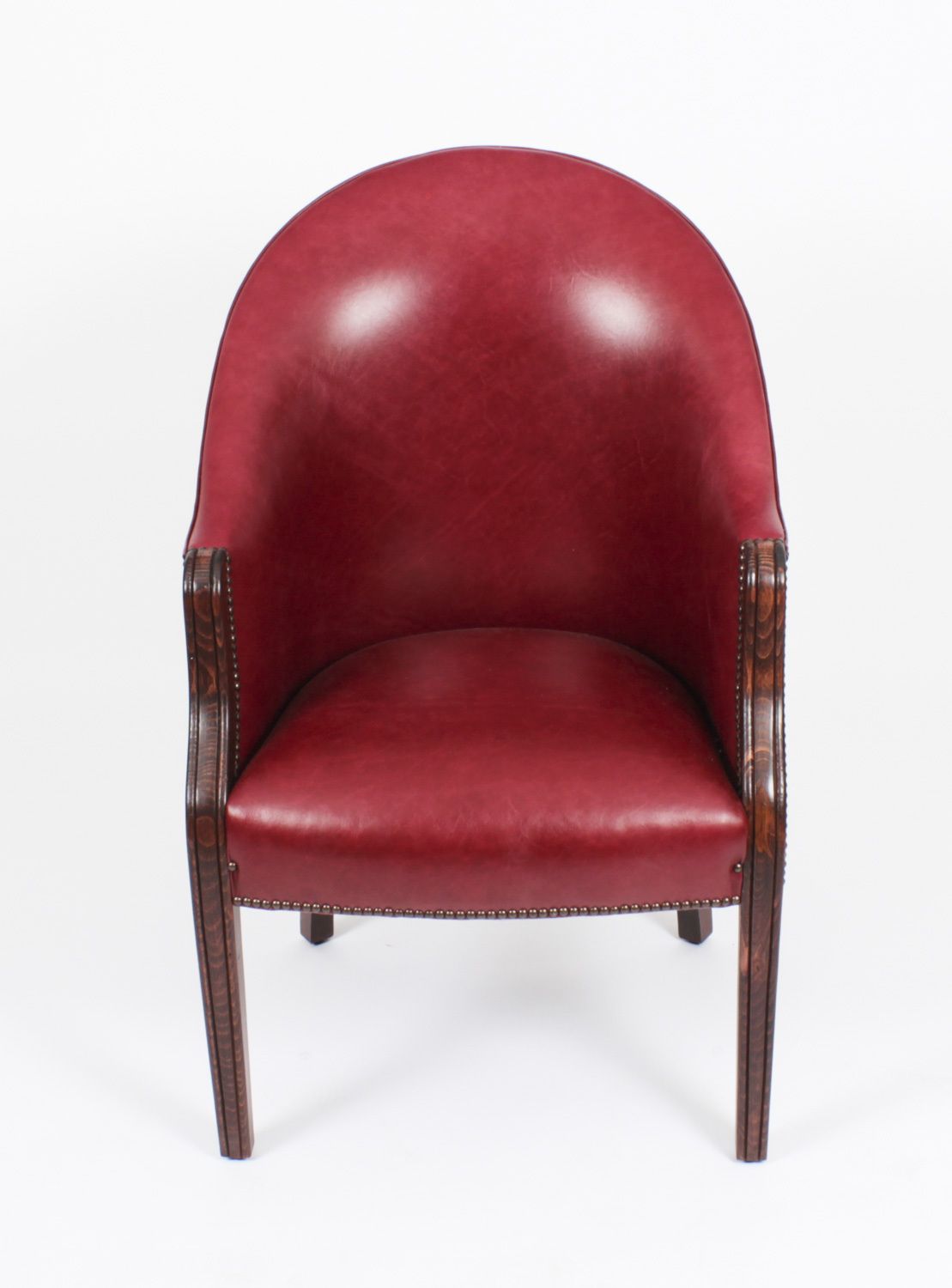 Bespoke English Handmade Leather Desk Chair Burgundy photo for sale