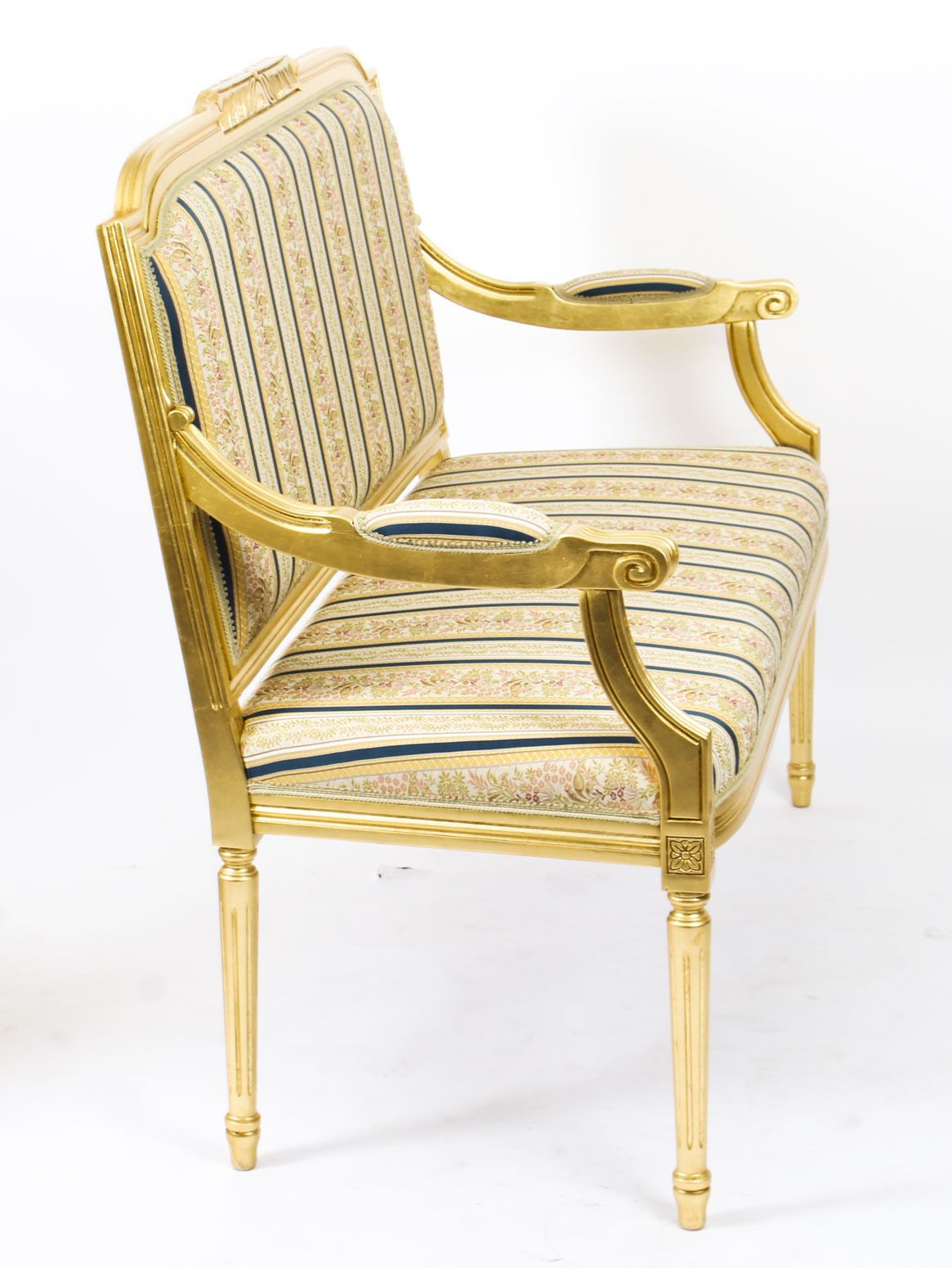 Furniture Bespoke Pair Armchairs & Sofa   French Louis XVI Giltwood Suite photo