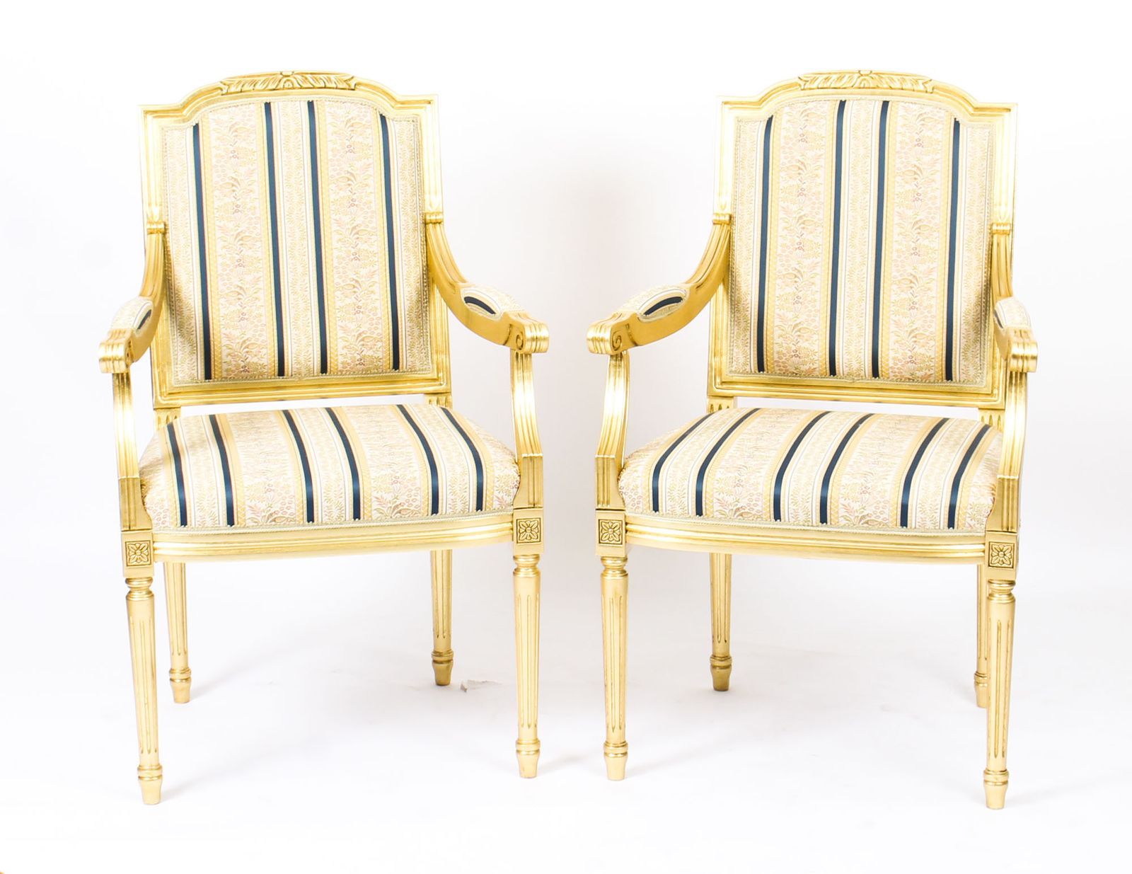 photo vintage Bespoke Pair Armchairs & Sofa   French Louis XVI Giltwood Suite