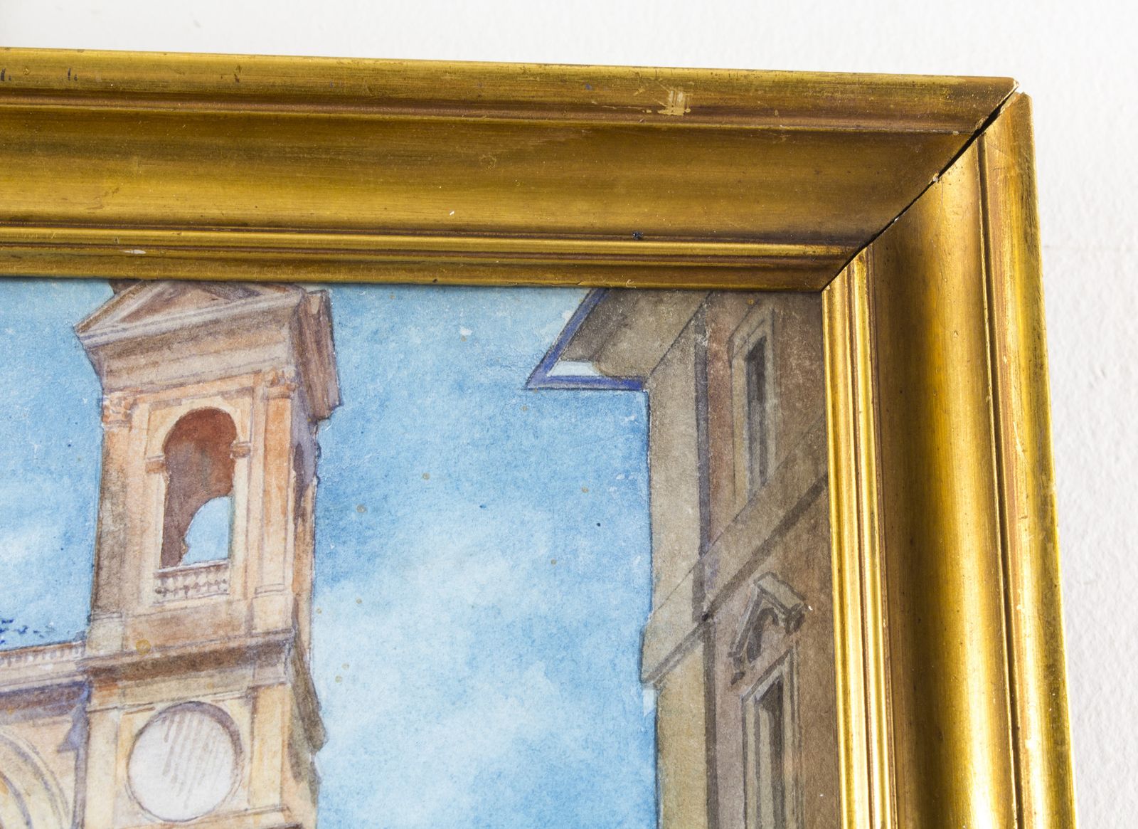 Antique Watercolour Of The Spanish Steps, Rome,  Ettore Ascenzi 19th C photo vintage