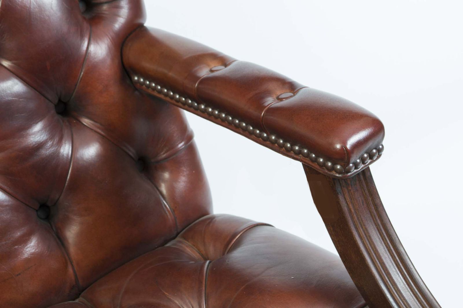 Bespoke English Handmade Gainsborough Leather Desk Chair photo 1625.0