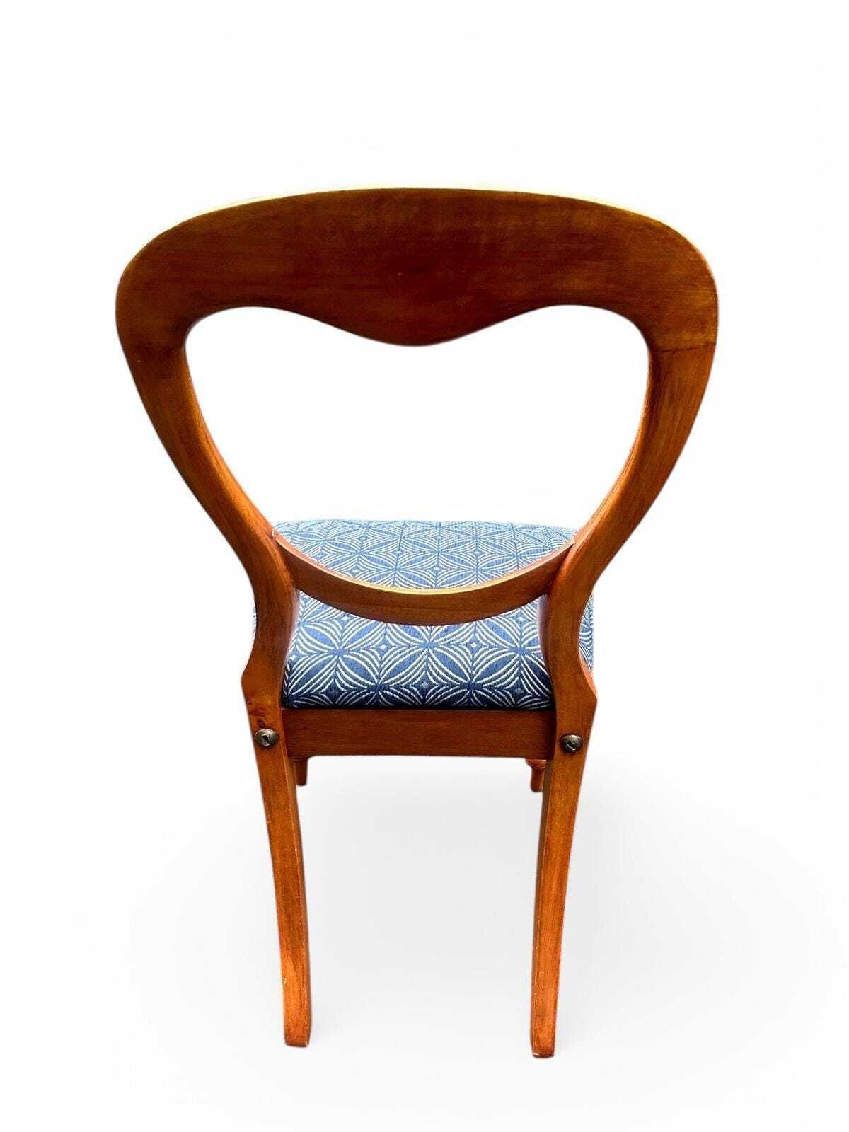 Vintage Balloon Back Bedroom Chair / C1970 / Wooden Frame / Blue Fabric photo vinterior