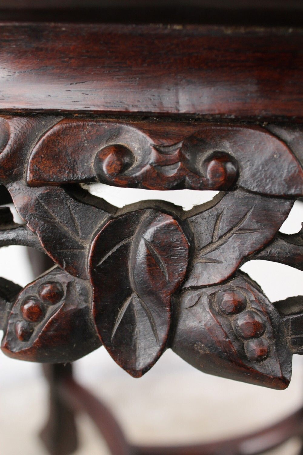 Antique Chinese Rosewood Marble Top Lamp Table photo vintage