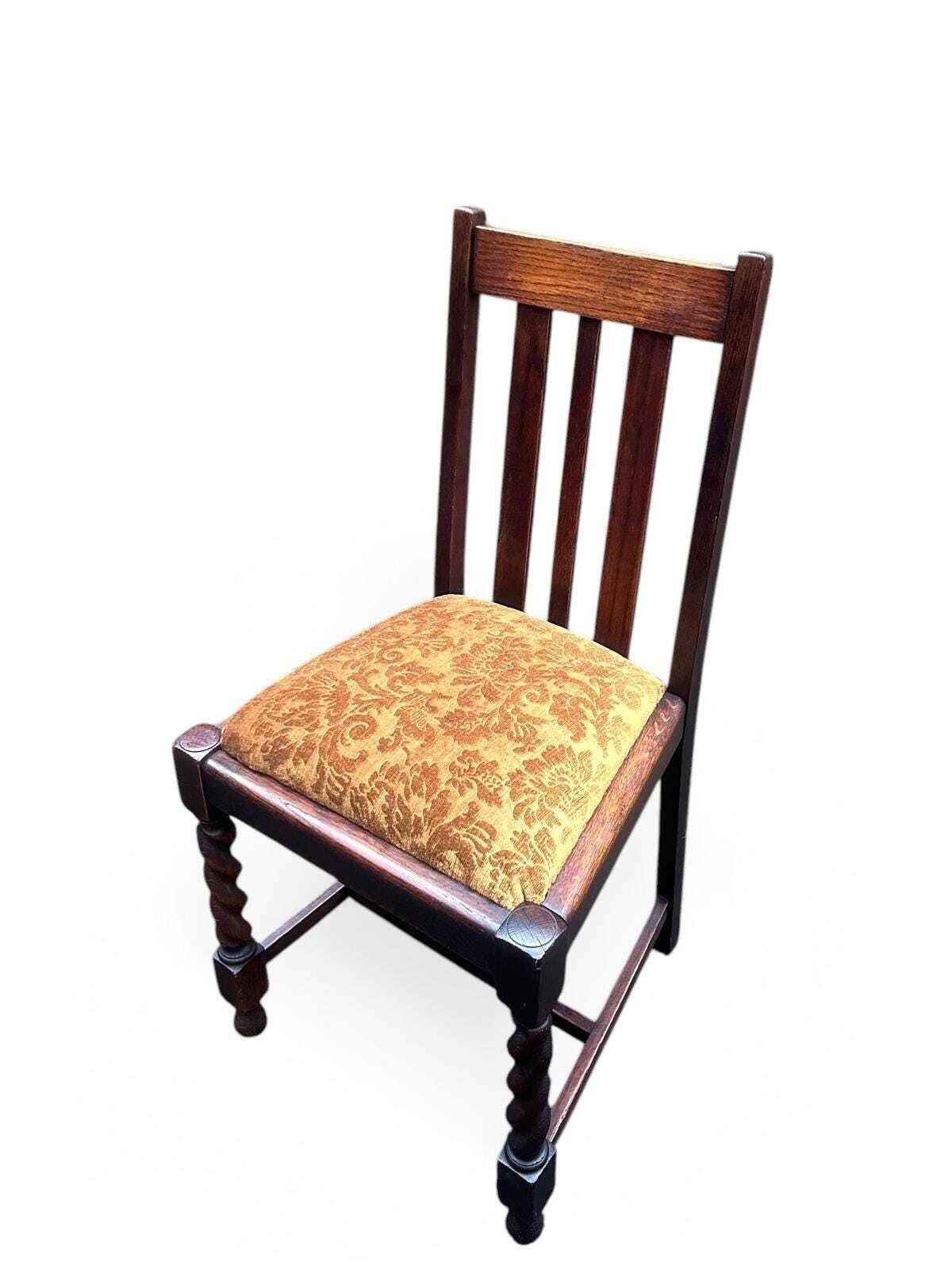 Antique Edwardian Bedroom Chair / C1910 / Barley Twist Legs photo vinterior
