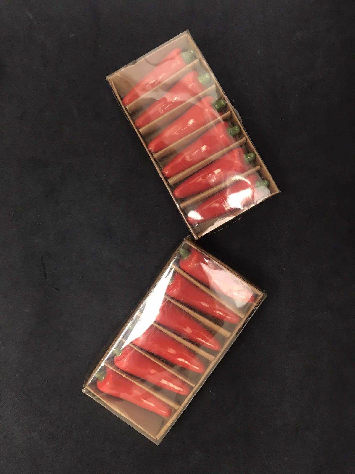 Majolica Knife Rest Set 12 Ceramic Red Chili Cutlery Holder Red Decor Flatware Rest Kitchen Decor Display Vegetables Gift For Hostess photo vintage