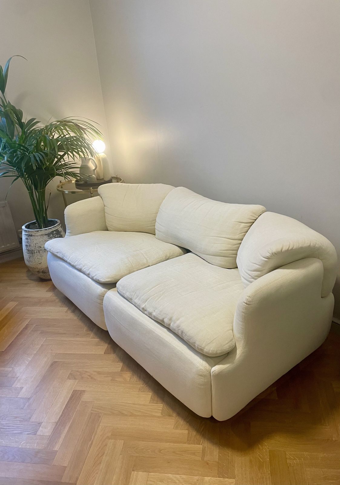 Confidential Sofa By Alberto Rosselli For Saporiti, 1970s In White Linen photo Furniture