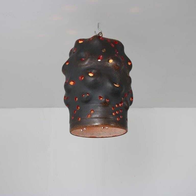 1960s Free Form Ceramics Hanging Lamp From The Netherlands photo 385.0