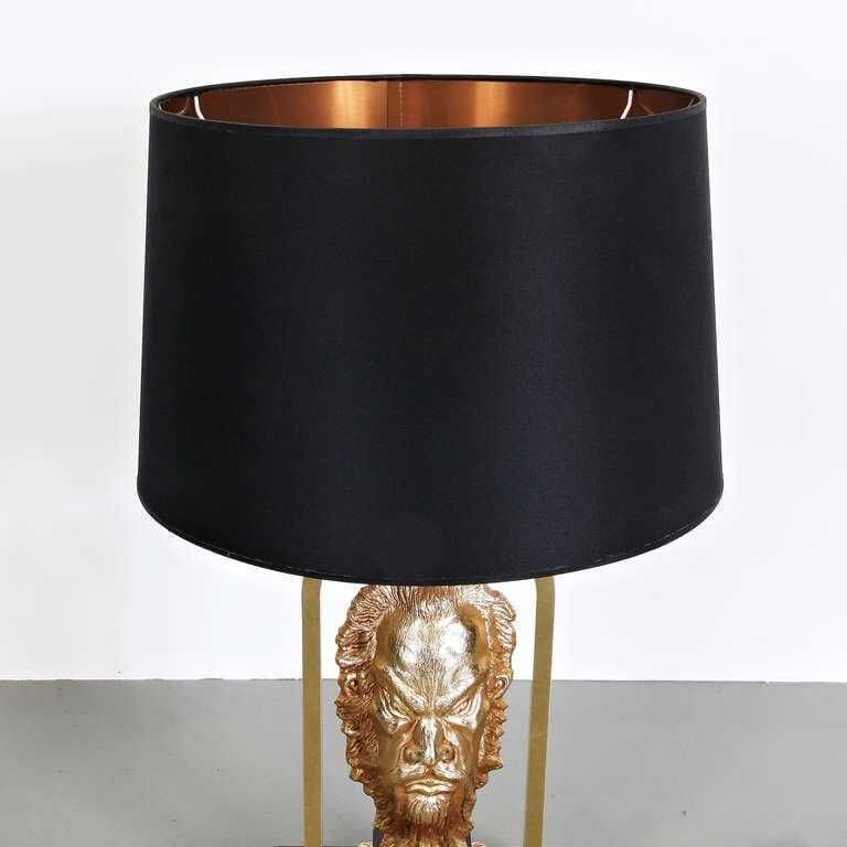1970s Brass Table Lamp In Maison Jansen Style From France